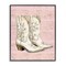 Stupell Industries Cowgirl Boots in White Framed Giclee Wall Art Design by Lettered and Lined